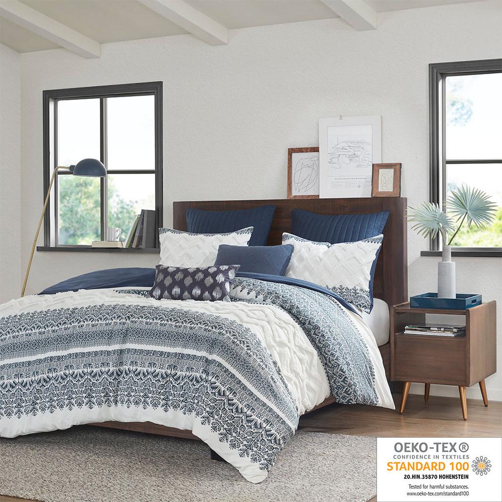 3 Piece Cotton Duvet Cover Set with Chenille Tufting