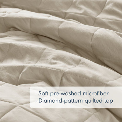 Diamond Quilted Ruffle Edge Comforter Set