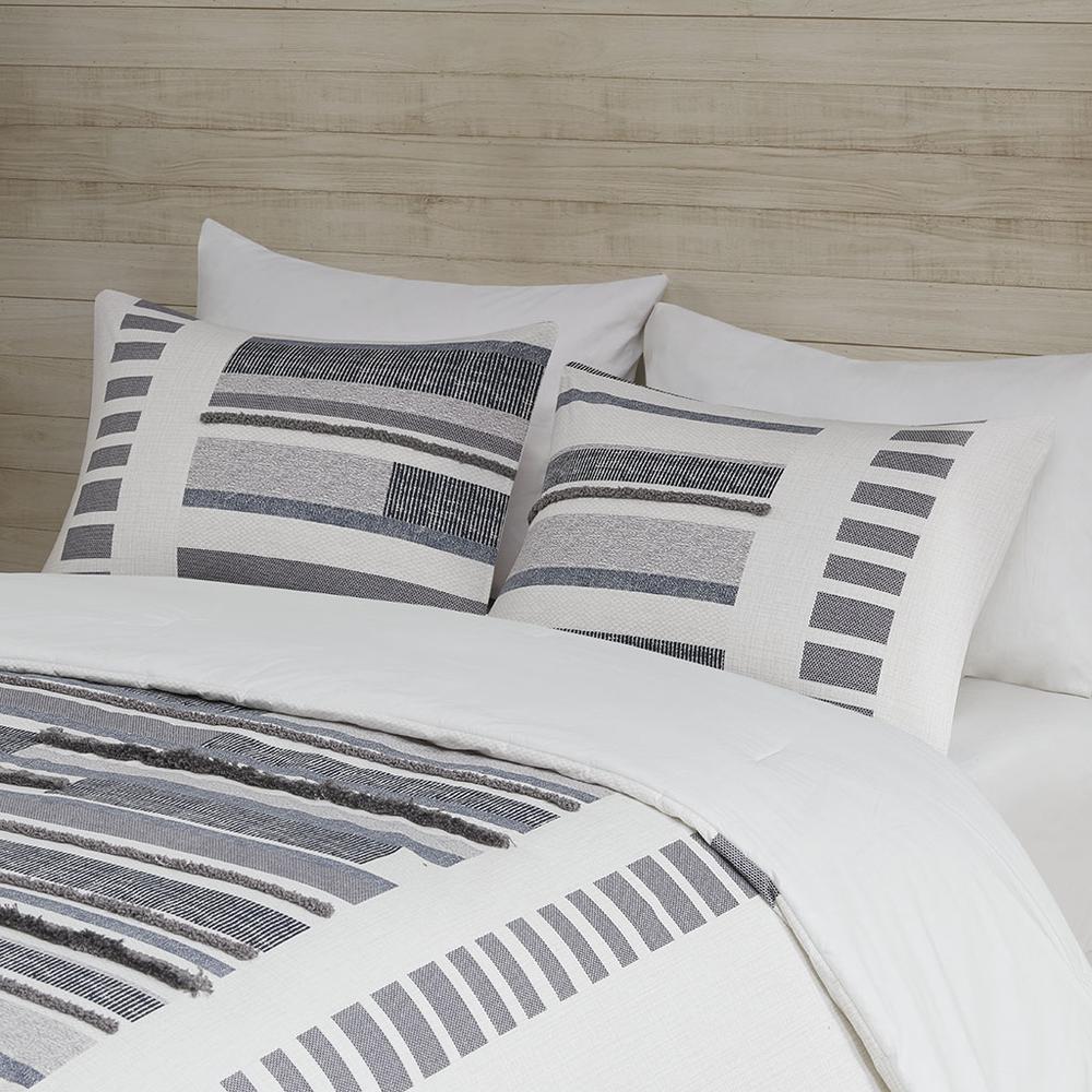3 Piece Cotton Printed Comforter Set w/ trims