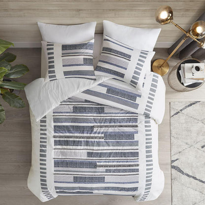3 Piece Cotton Printed Comforter Set w/ trims