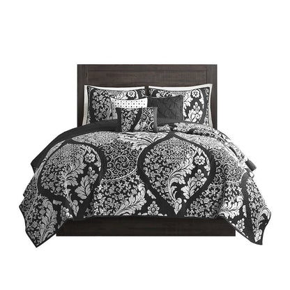 6 Piece Printed Cotton Quilt Set with Throw Pillows