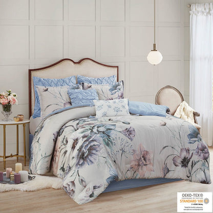 8 Piece Cotton Printed Comforter Set