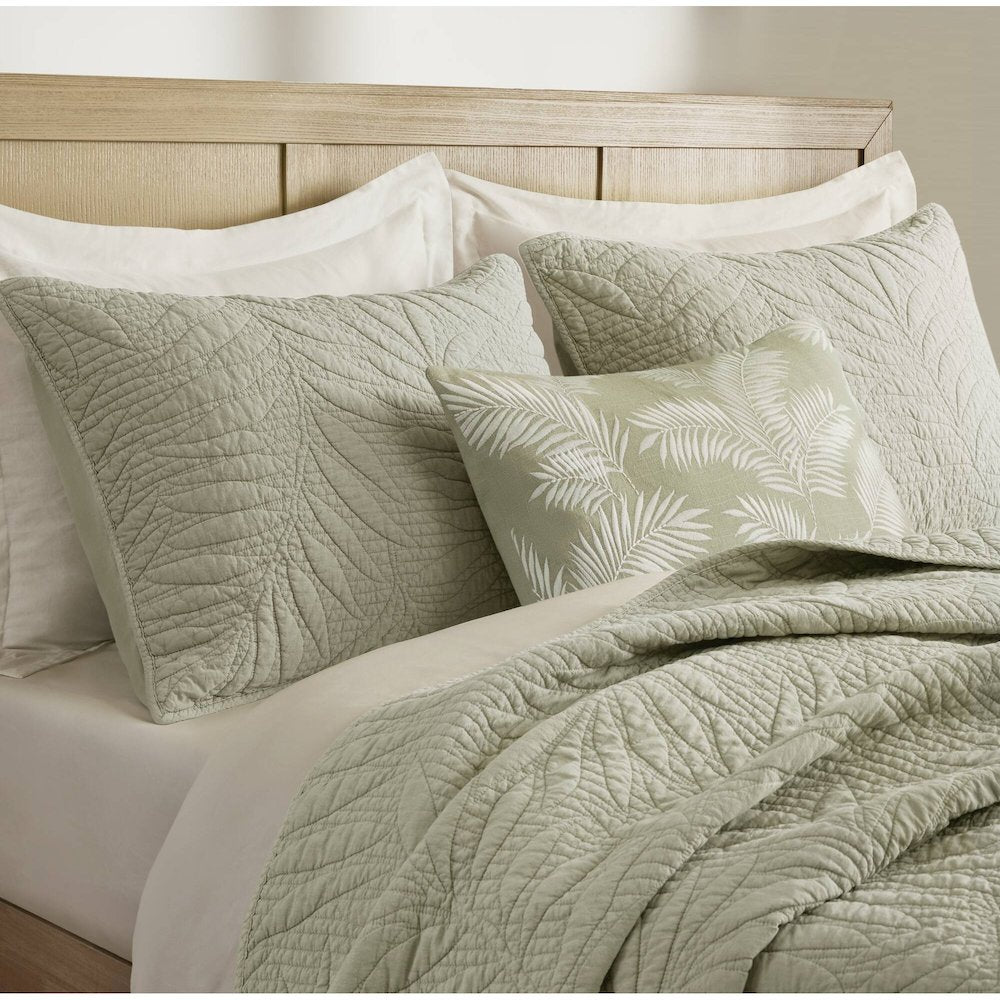 Botanical Leaves 3 Piece Cotton Quilt Set