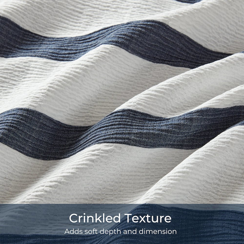 Merritt Yarn-dyed striped comforter, Blue color