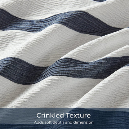 Merritt Yarn-dyed striped comforter, Blue color