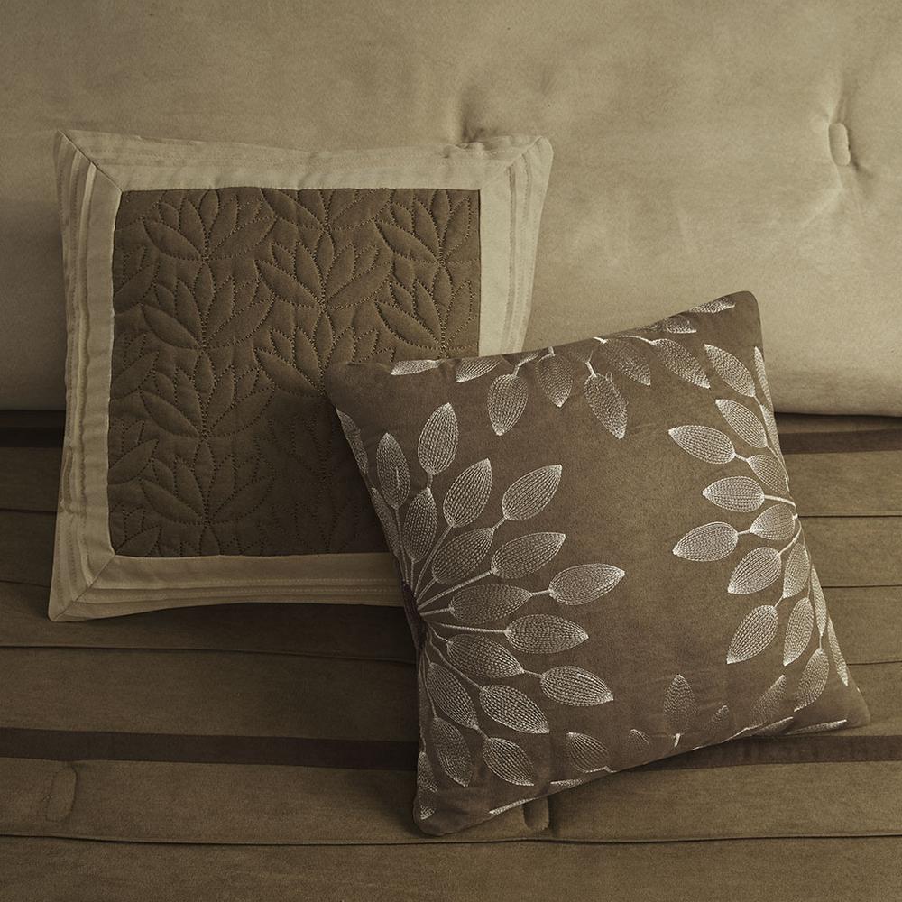 Palmer 7 Piece Faux Suede Comforter Set, Natural color