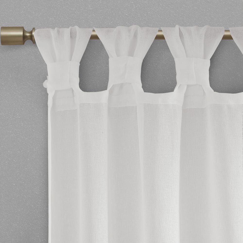 Floral Embellished Cuff Tab Top Solid Curtain Panel