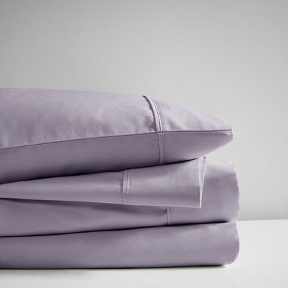 600 Thread Count Cooling Cotton Blend 4 PC Sheet Set, Purple color