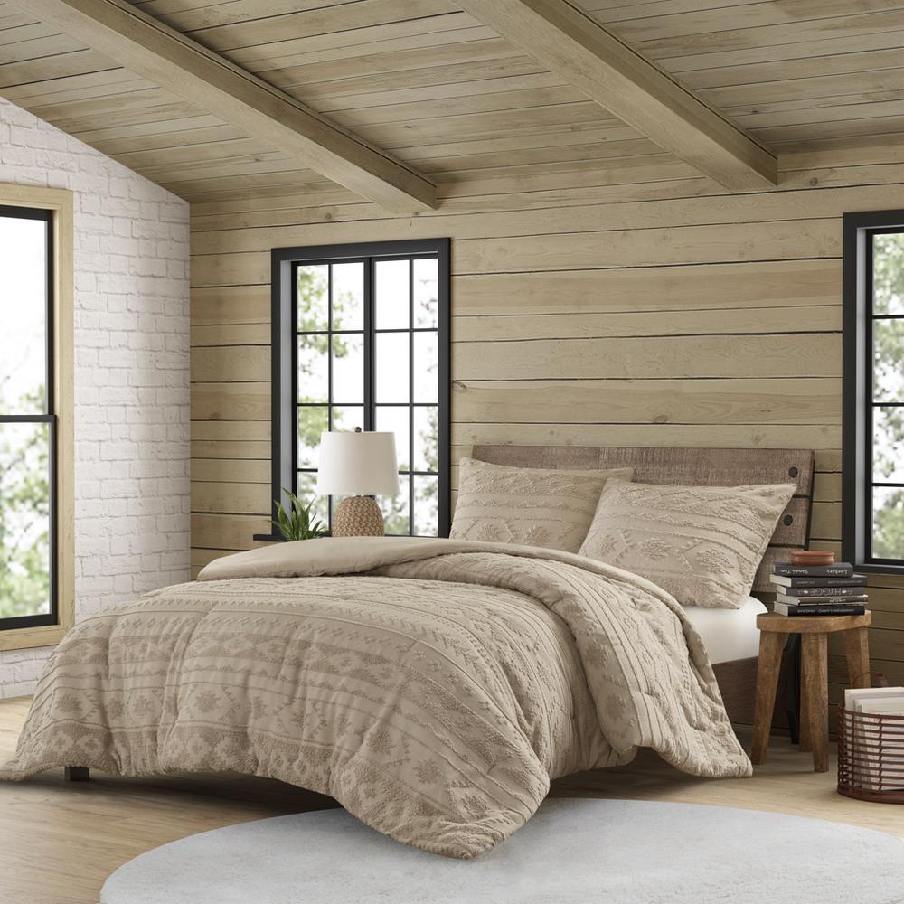 Breckenridge Chenille Oversized Comforter Set, Tan color