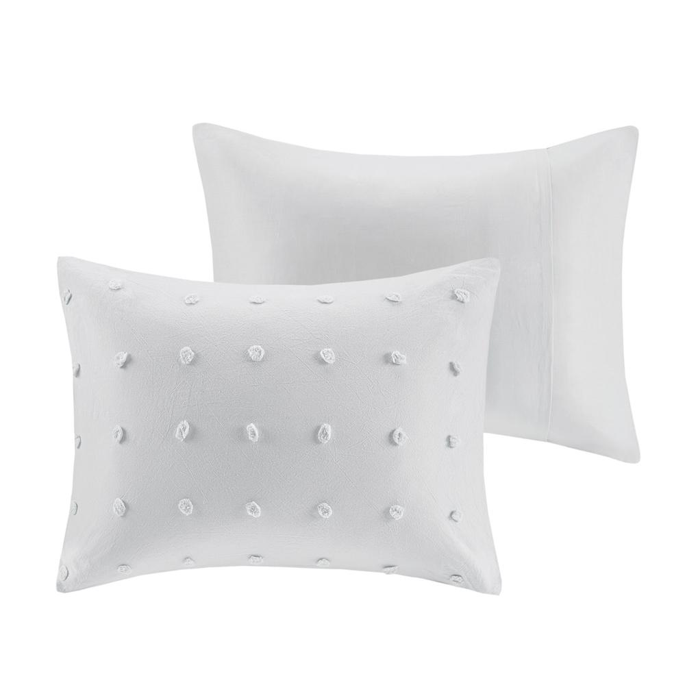 Cotton Jacquard Duvet Cover Set with Euro Shams and Throw Pillows