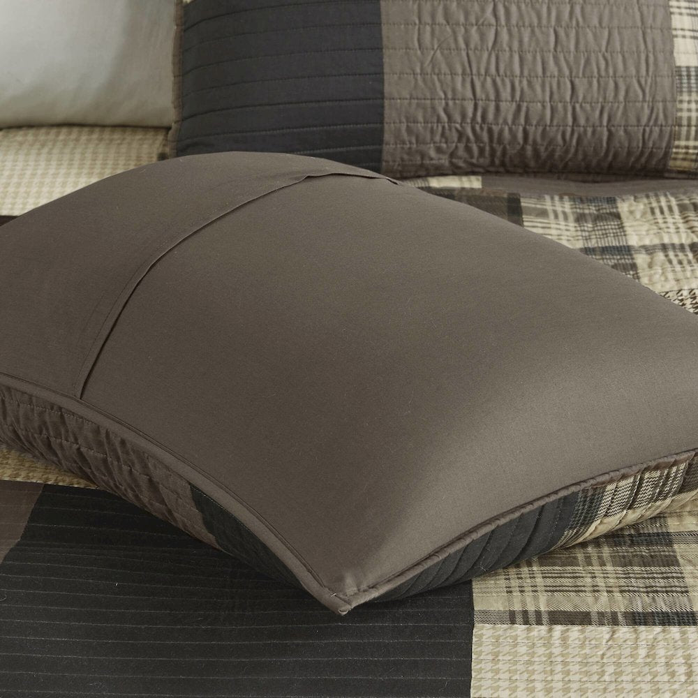 Winter Hills Oversized Cotton Quilt Set, Tan color
