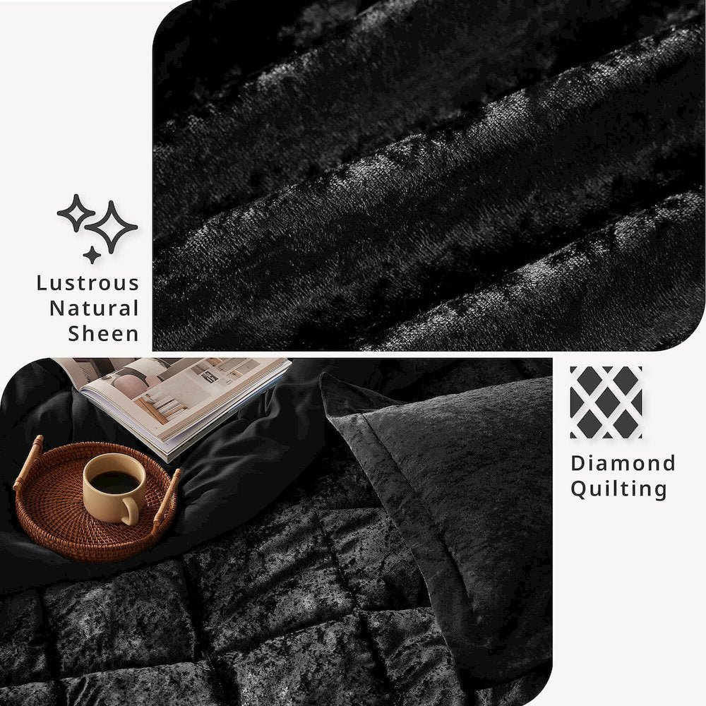 Velvet Duvet Cover Set with Throw Pillow