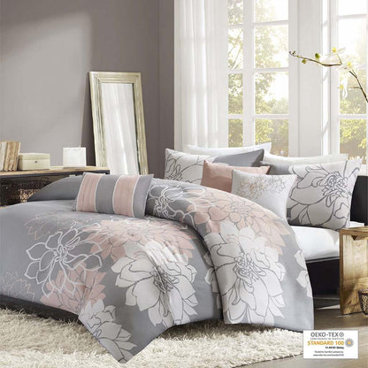 6 Piece Printed Duvet Cover Set