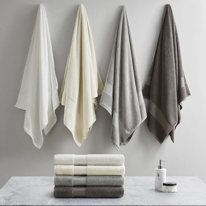 100% Cotton Bath Sheet 2 Piece Set in Charcoal Color