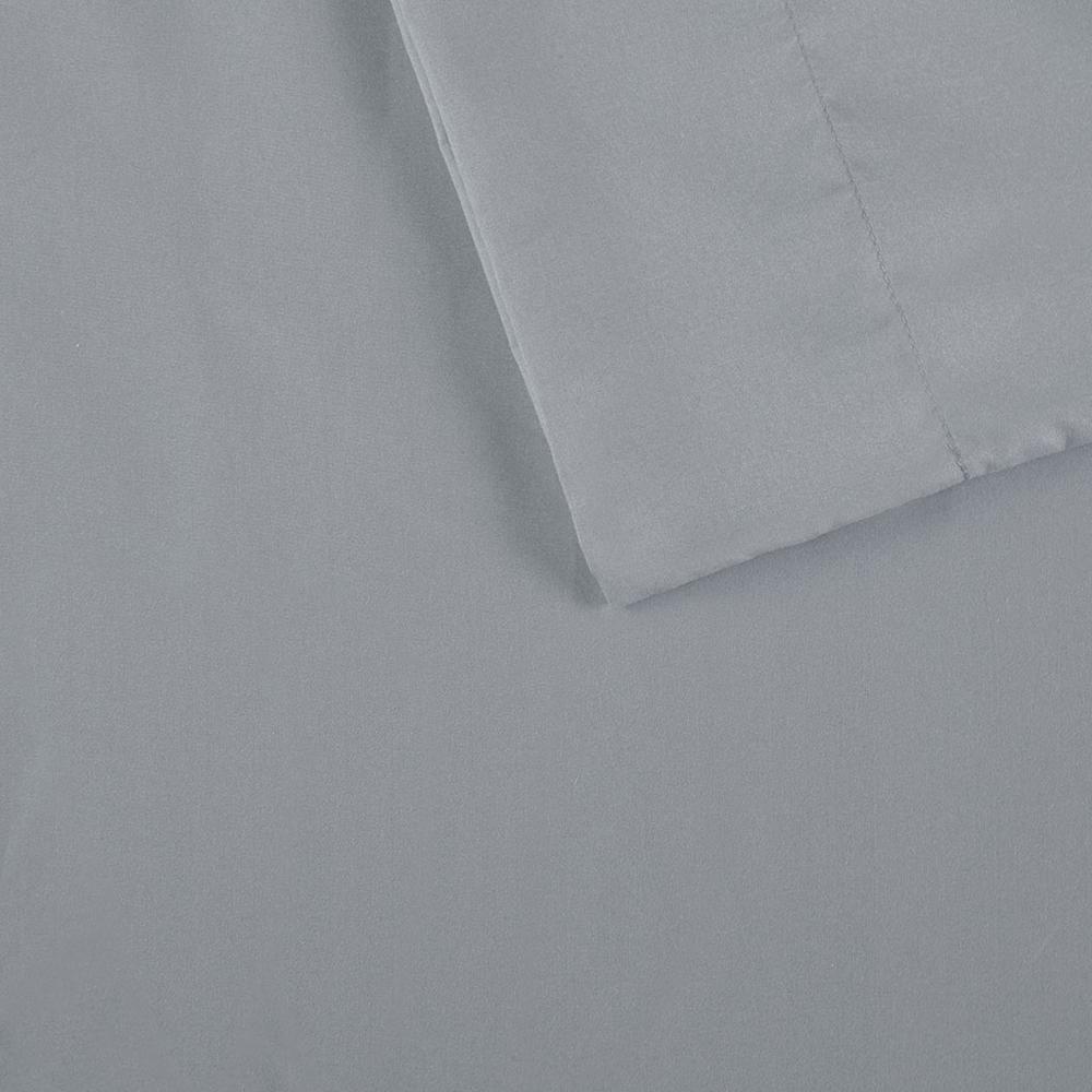 Microfiber Sheet Set with Side Storage Pockets, Grey color