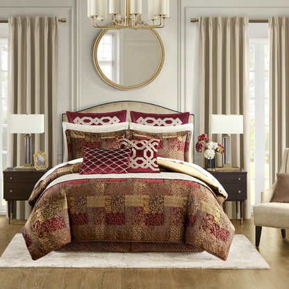4 Piece Red Comforter Set