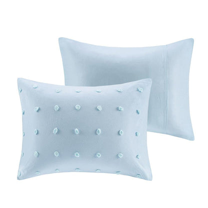 Cotton Jacquard Duvet Cover Set with Euro Shams and Throw Pillows