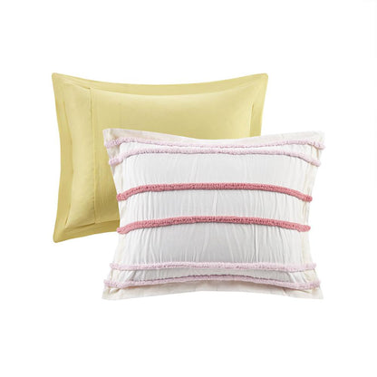Cotton Comforter Set with Chenille Trim