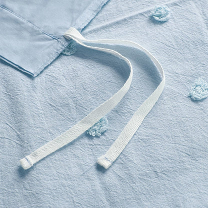 Cotton Jacquard Duvet Cover Set with Euro Shams and Throw Pillows