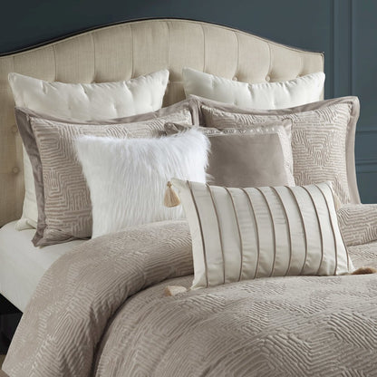 Oversized Velvet Comforter Set with Euro Shams and Throw Pillows