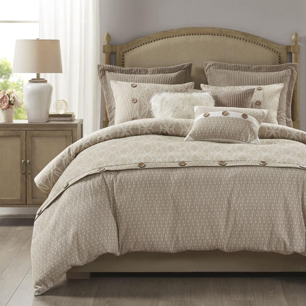 9 Piece Geometric Oversized Jacquard Comforter Set