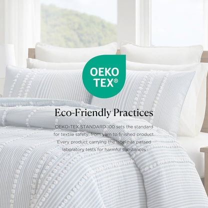 Anslee 3 Piece Cotton Yarn Dyed Duvet Cover Set