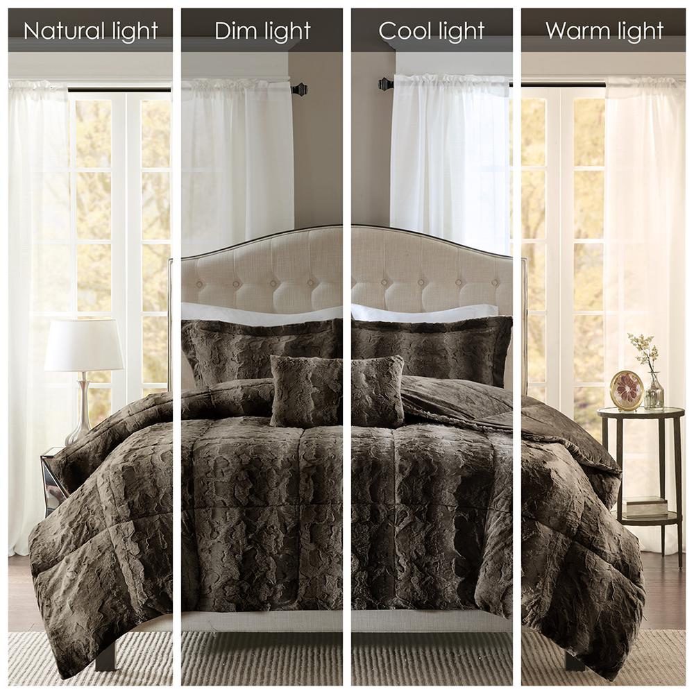 4PC Faux Fur Comforter Set