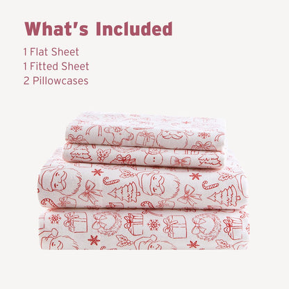 100% Cotton Flannel Pigment Printed Sheet Set