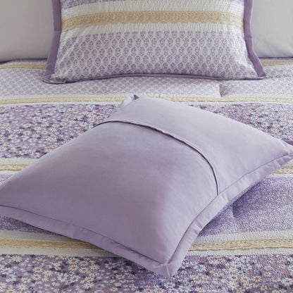 5 Piece Seersucker Comforter Set with Throw Pillows