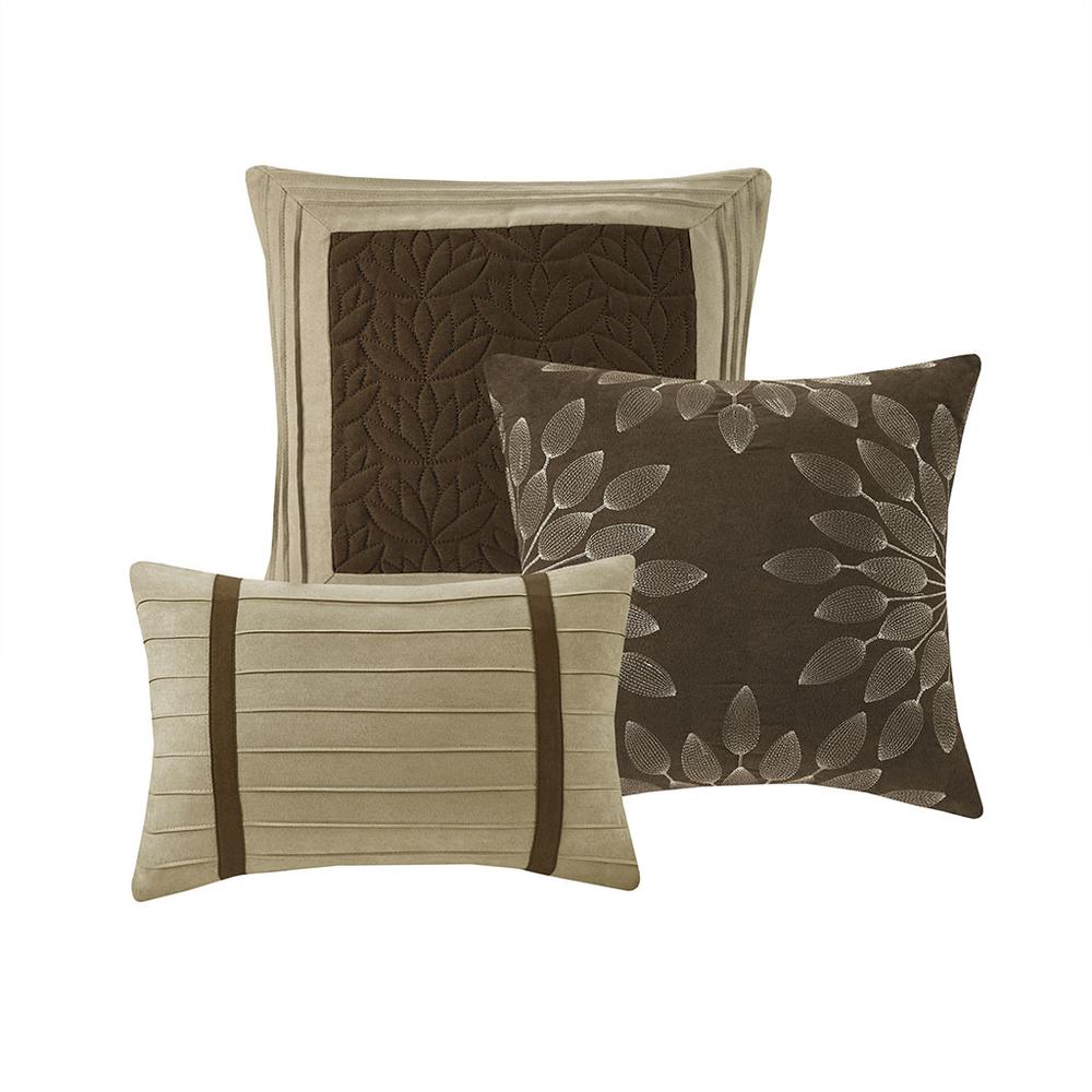 Palmer 7 Piece Faux Suede Comforter Set, Natural color