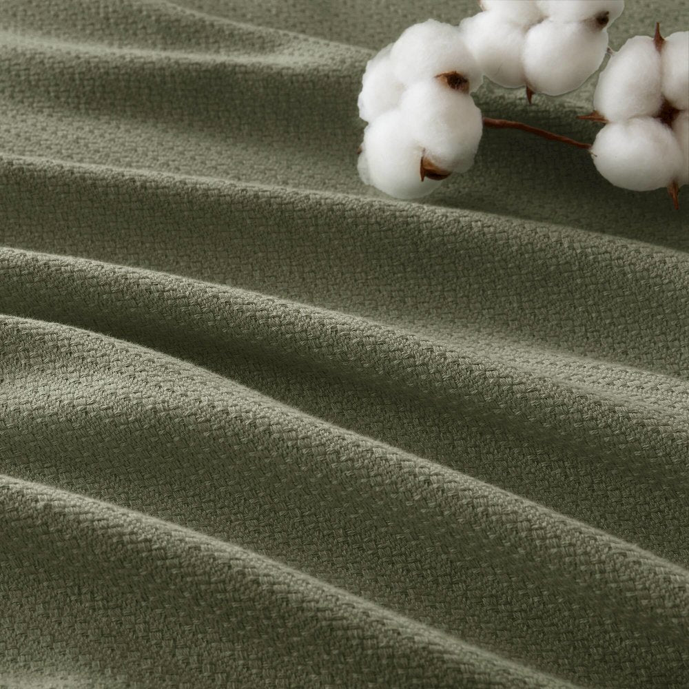Liquid Cotton Blanket, Olive Green color