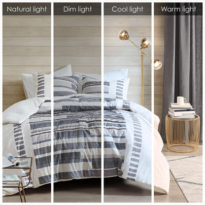 3 Piece Cotton Printed Comforter Set w/ trims