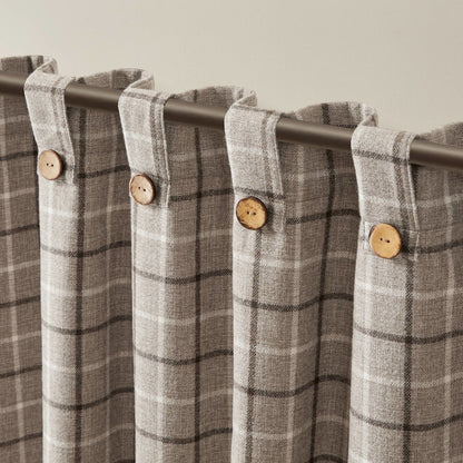 Anaheim Plaid Rod Pocket and Back Tab Curtain Panel with Fleece Lining