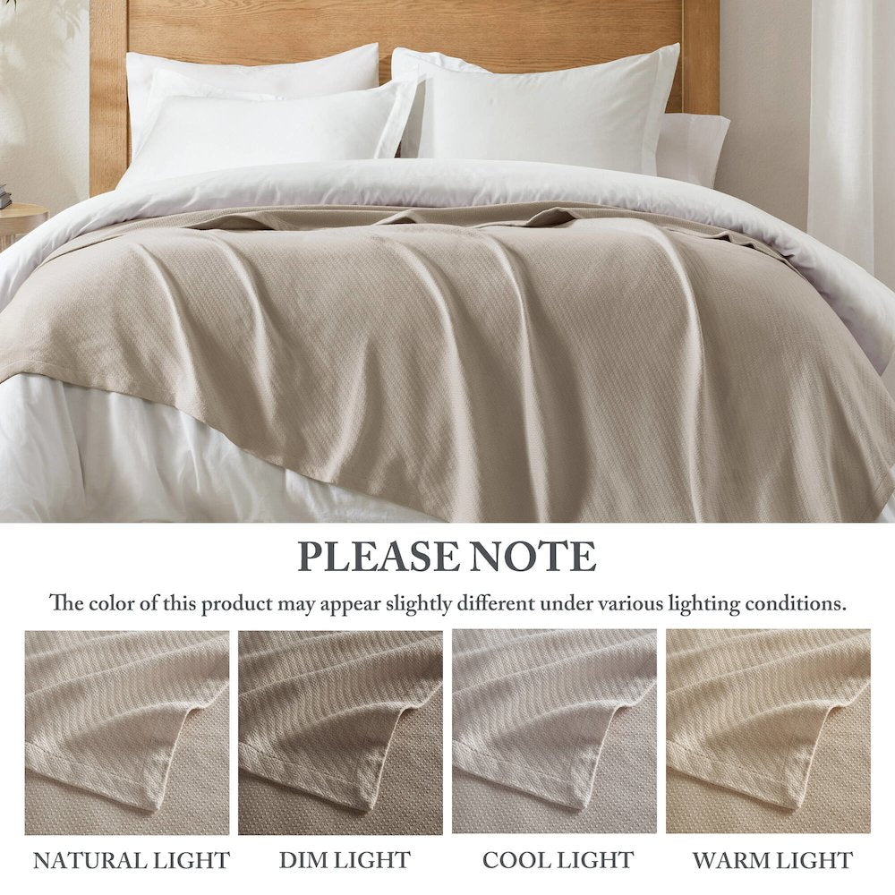 Liquid Cotton Blanket, Beige color
