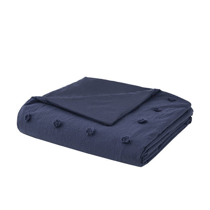 Cotton Jacquard Duvet Cover Set with Euro Shams and Throw Pillows