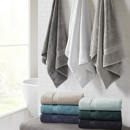 100% Cotton Bath Sheet Antimicrobial 2 Piece Set in Seafoam Color
