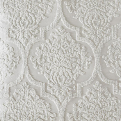 3 Piece Tufted Cotton Chenille Damask Duvet Cover Set