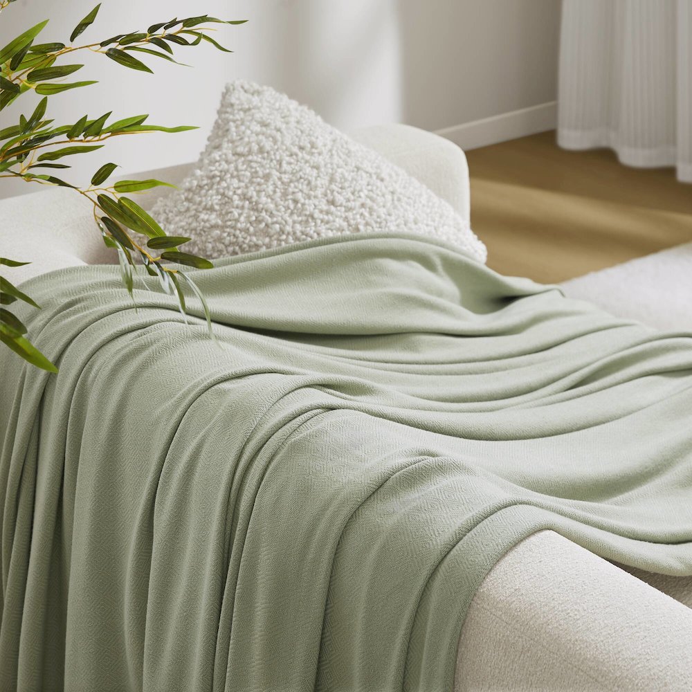 Bamboo Cotton Rayon from Bamboo Cotton Blanket, Sage Green color