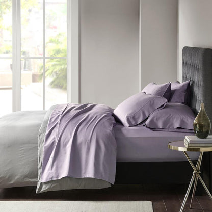 800 Thread Count Cotton Blend Sateen Sheet Set, Purple color