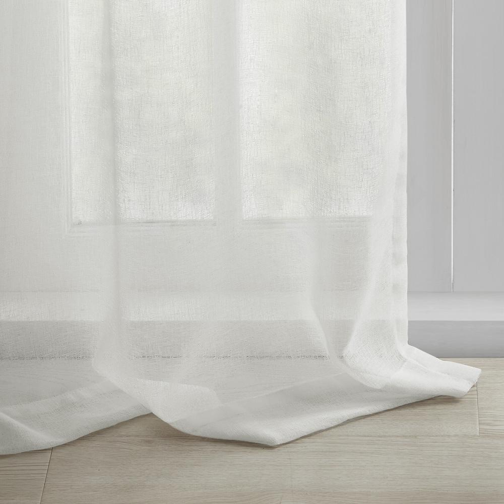 Floral Embellished Cuff Tab Top Solid Curtain Panel
