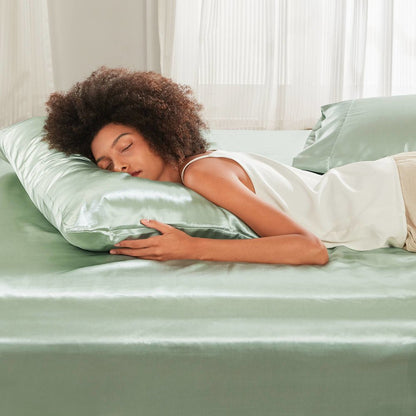 Satin Luxury 2 PC Pillowcases in Sage