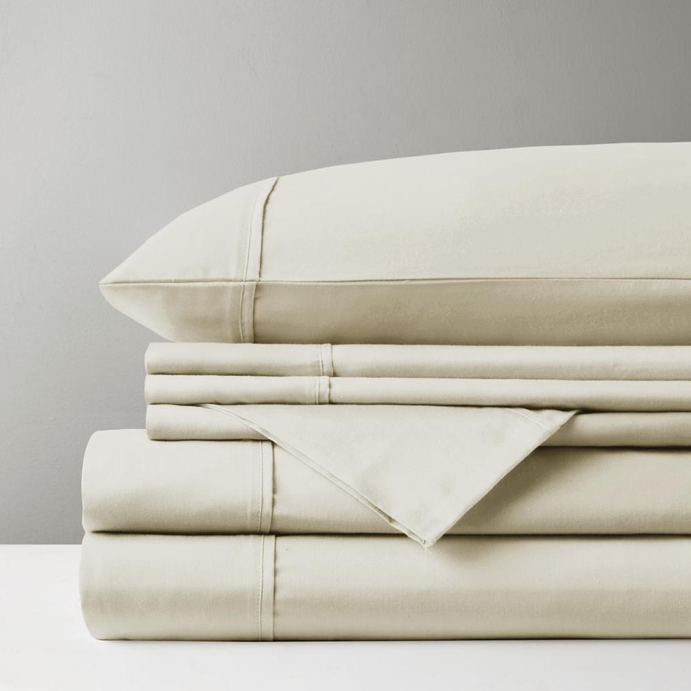 800 Thread Count Cotton Blend Sateen Sheet Set, Ivory color