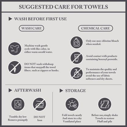 Turkish Cotton 6 Piece Bath Towel Set