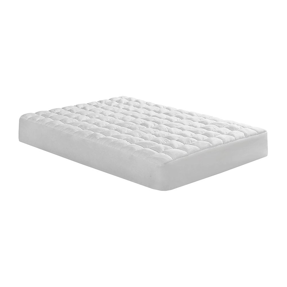 Dream Puff Overfilled Down Alternative Mattress Pad in White Color