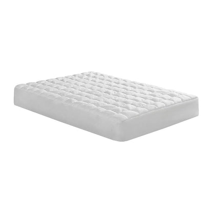 Dream Puff Overfilled Down Alternative Mattress Pad in White Color