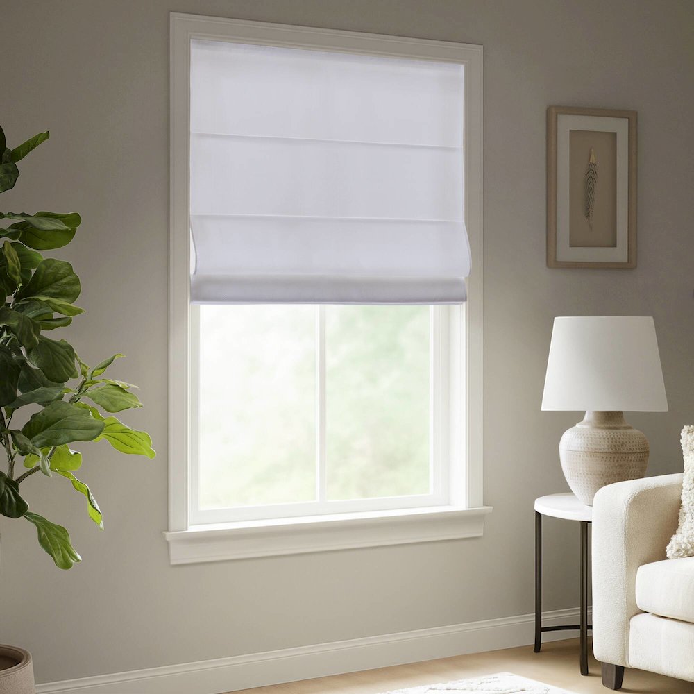 Galen Matte Cordless Roman Blind  Galen Matte fabric, Matte white color