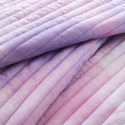 Cassiopeia Watercolor Tie Dye Printed Quilt Set with Throw Pillow
