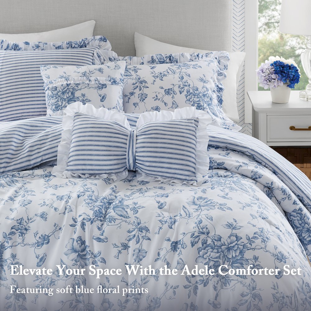 5 Pieces Comforter Set with Decorative Pillows