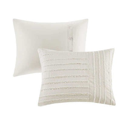 Oversized Cotton Clipped Jacquard Comforter Set with Euro Shams