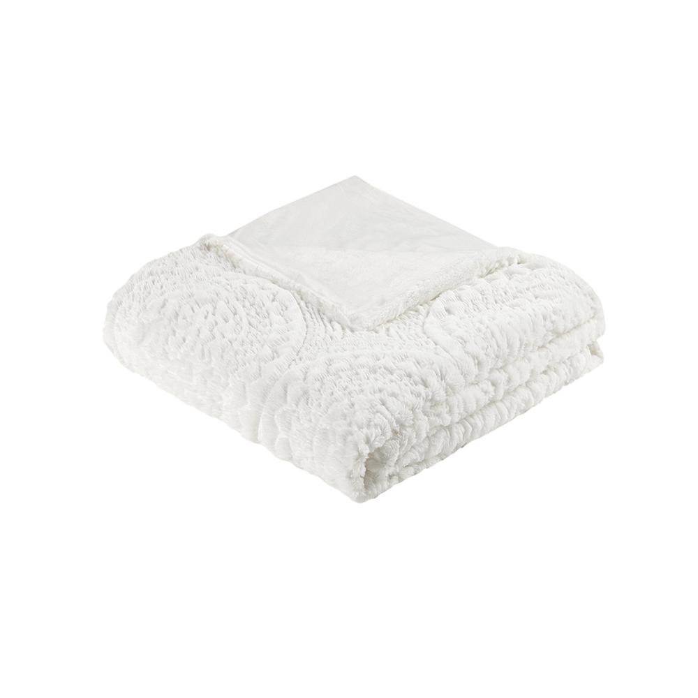 Embroidered Medallion Faux Fur Ultra Plush Duvet Cover Set